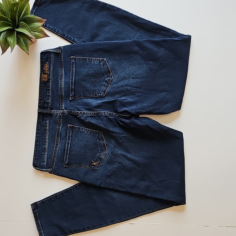 Kut from the Kloth Denim Jeans Womens 10 Dark Blue Skinny Whiskering EUC